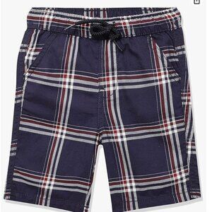 ;Max Kids Checked Woven Bermuda Shorts Blue White Size 8–9 Boys